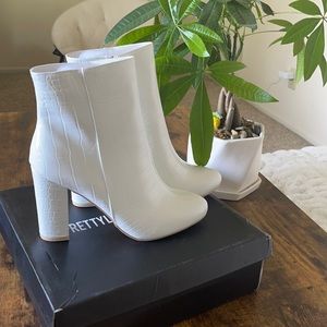 NEW White Croc Booties